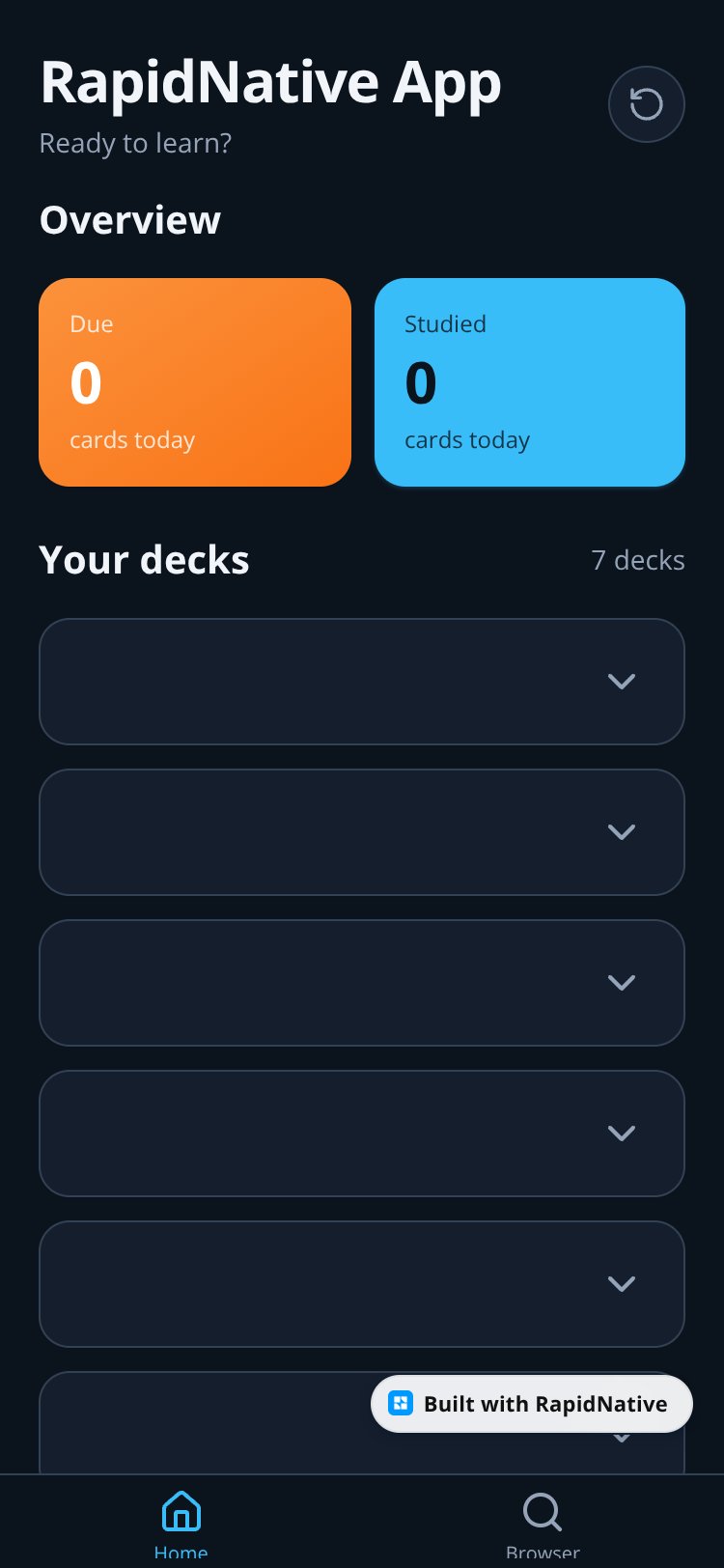 RapidNative App screen 1