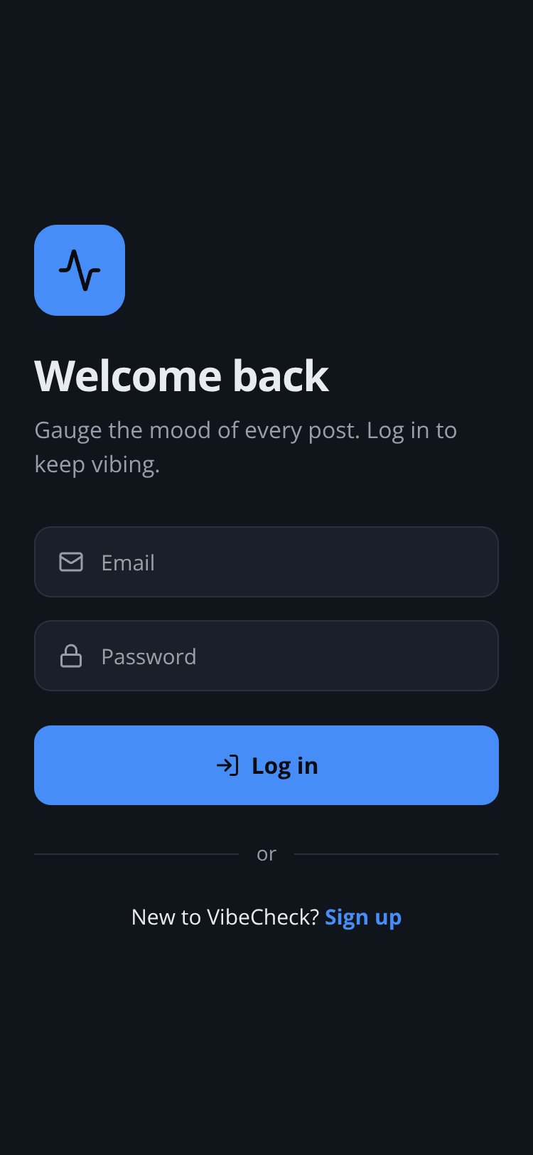 VibeCheck screen 1