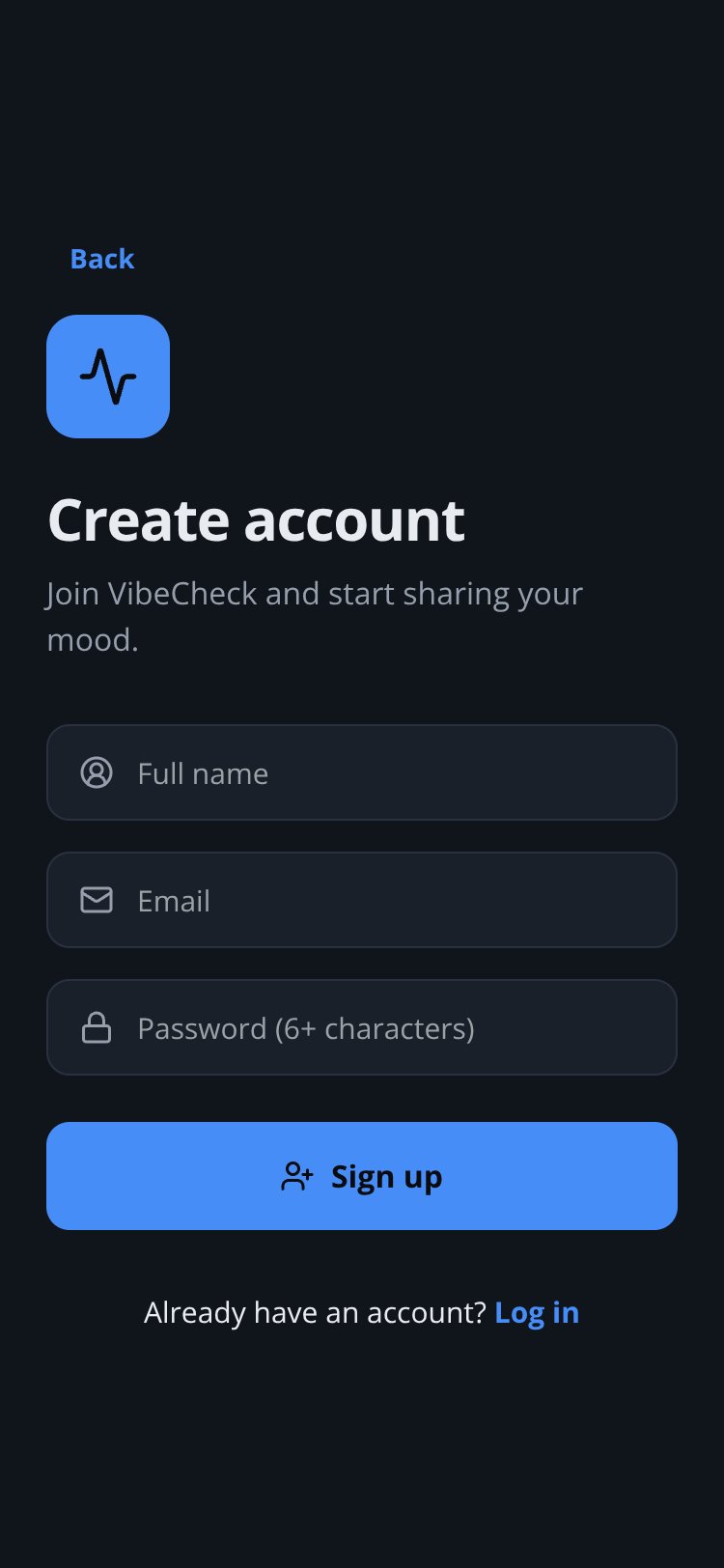 VibeCheck screen 2
