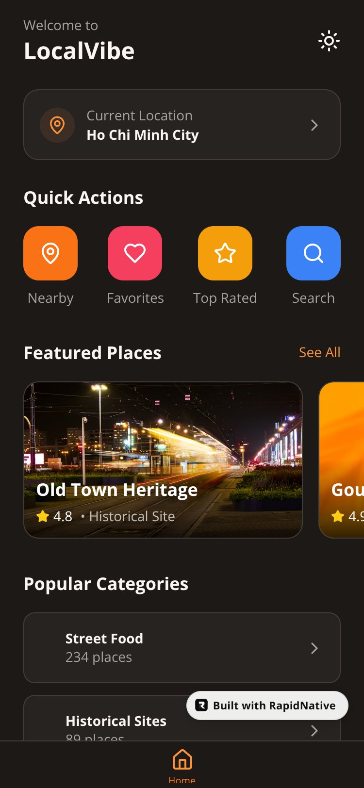 LocalVibe screen 1