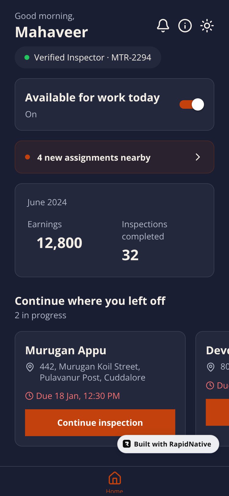 Maatrum Inspector screen 1