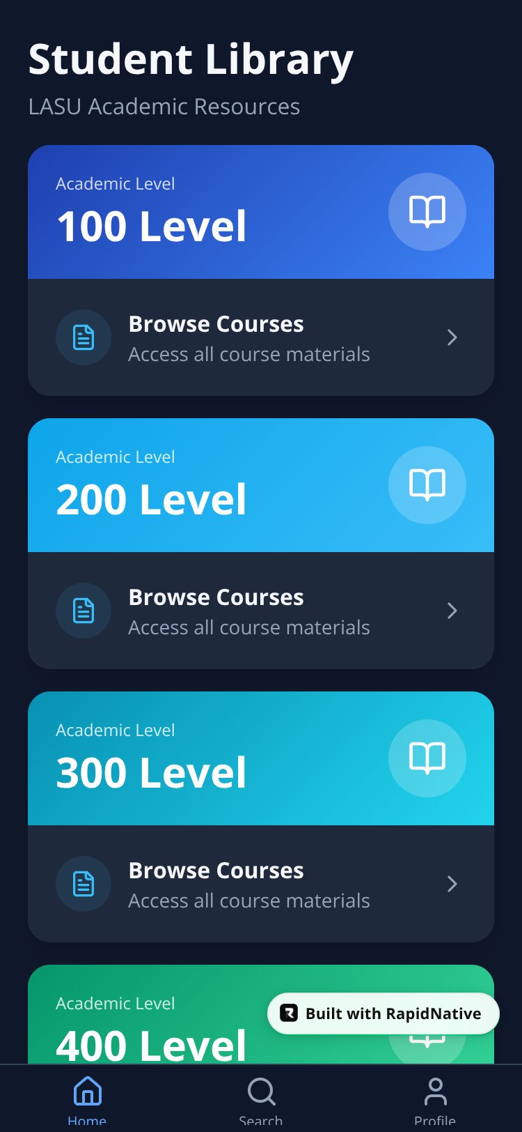 Student Library LASU screen 3