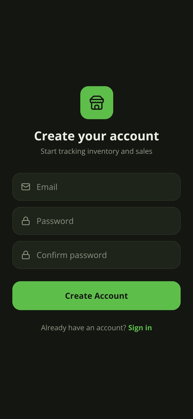 Stock & Sell screen 2