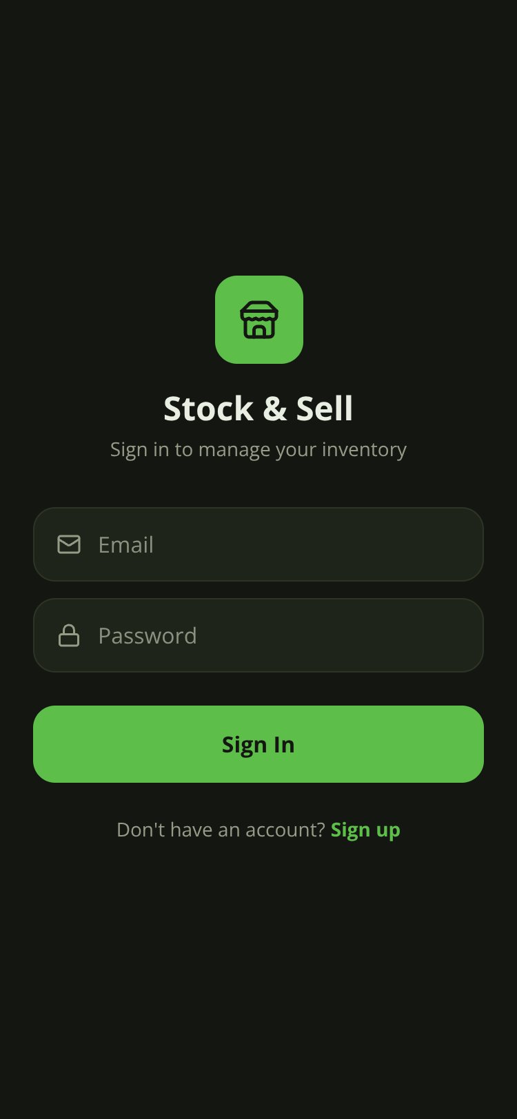 Stock & Sell screen 3