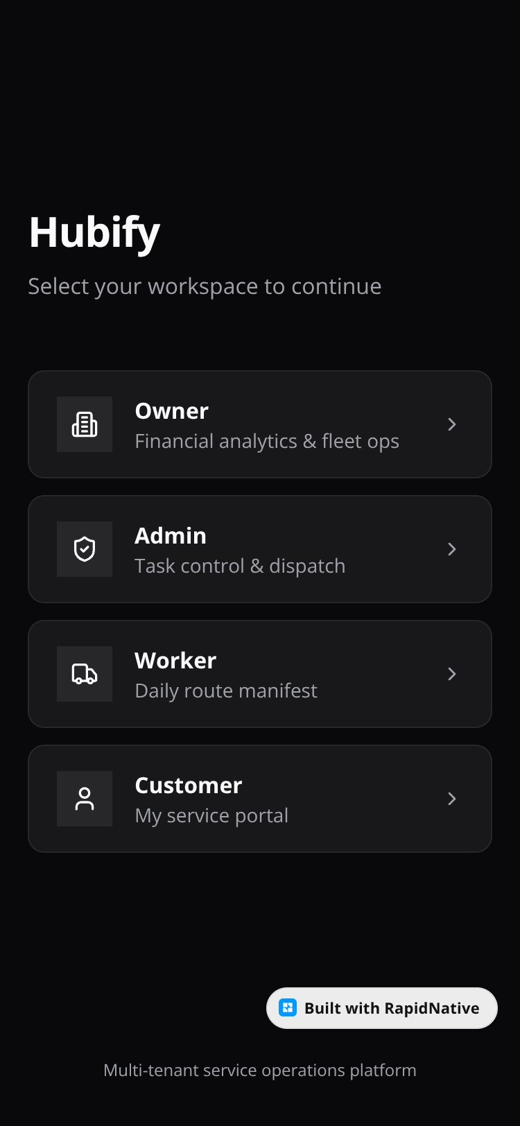 Hubify screen 2