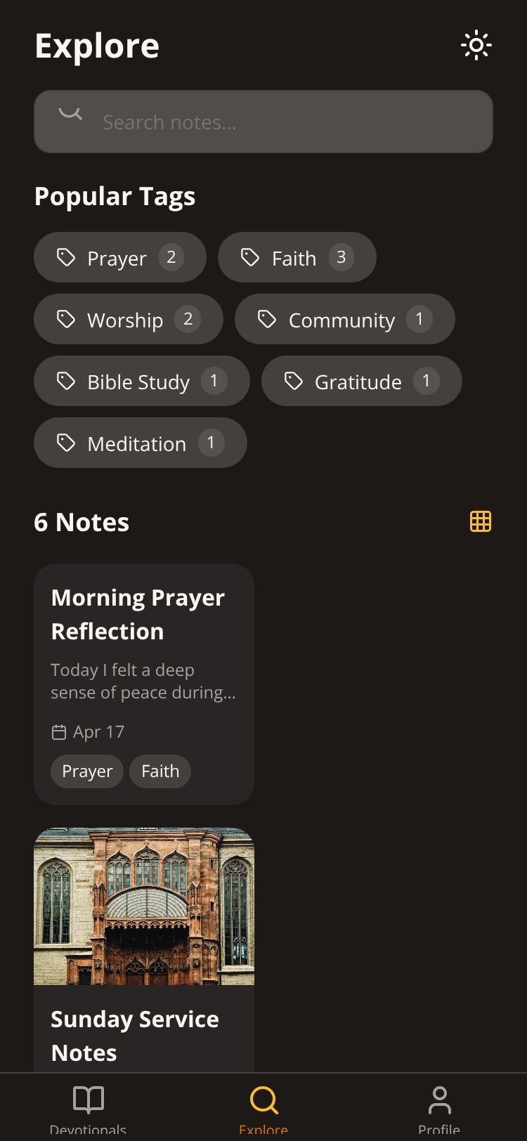 Church Devotional Notes Copy screen 1