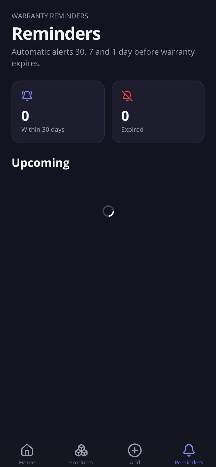 WarrantyVault screen 4