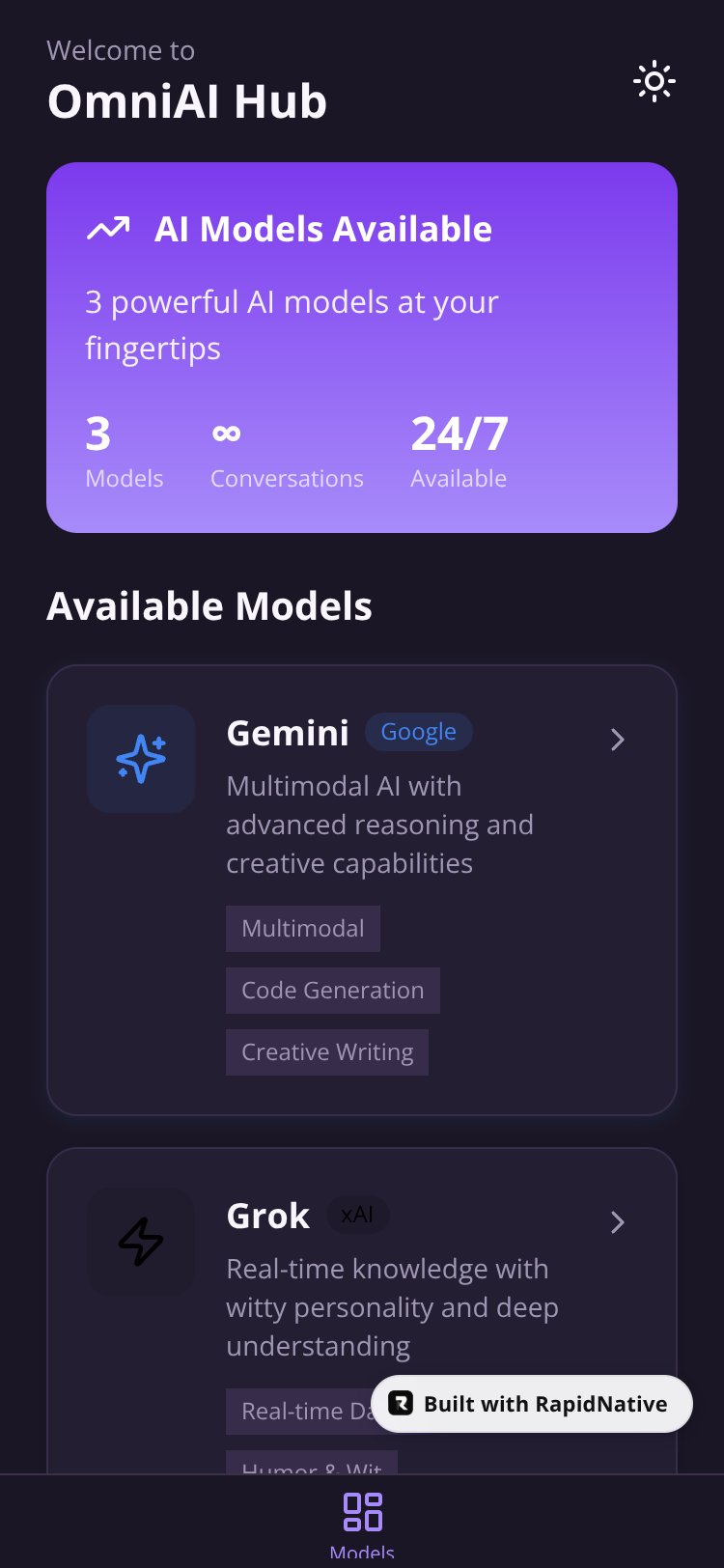 OmniAI Hub screen 1