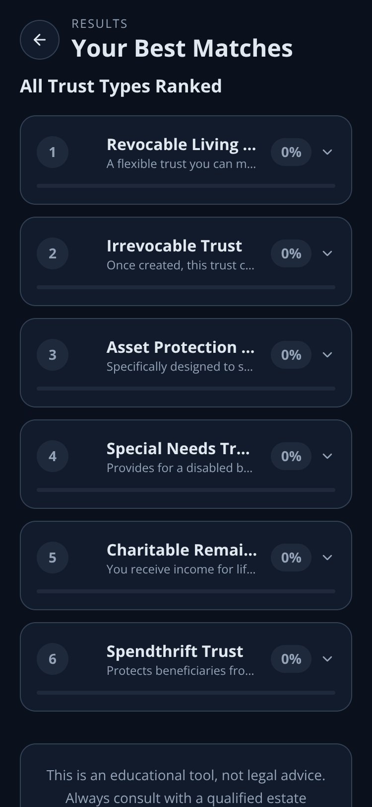 TrustFinder screen 2