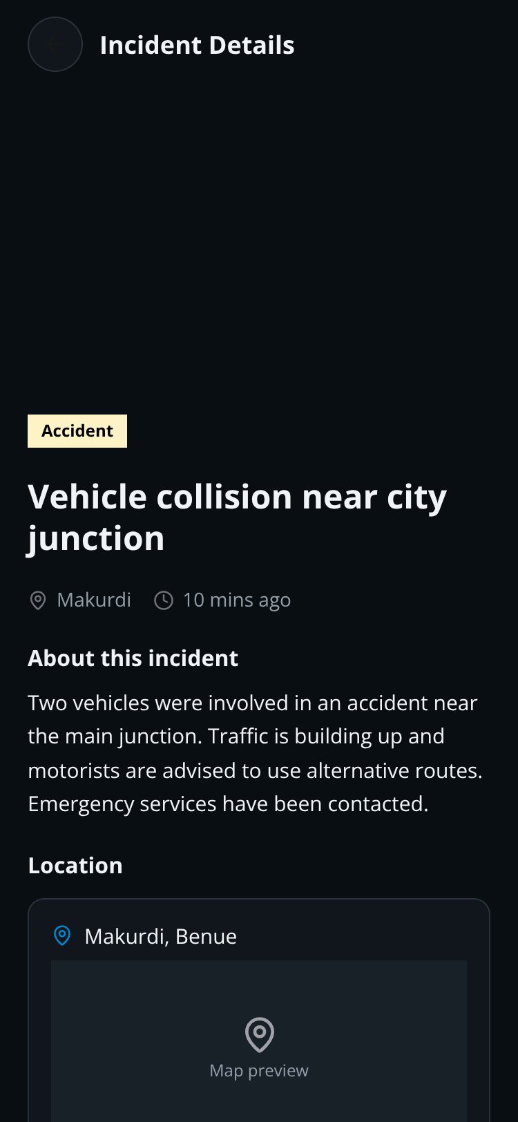 Citizen Report screen 1