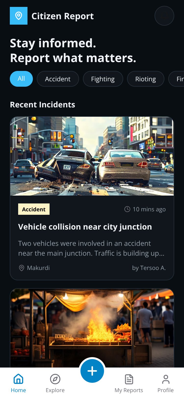 Citizen Report screen 3