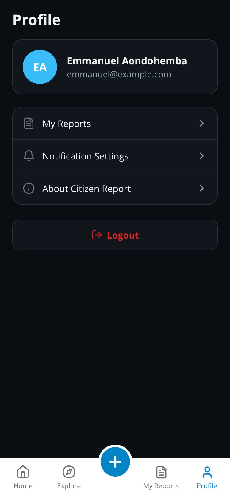 Citizen Report screen 5