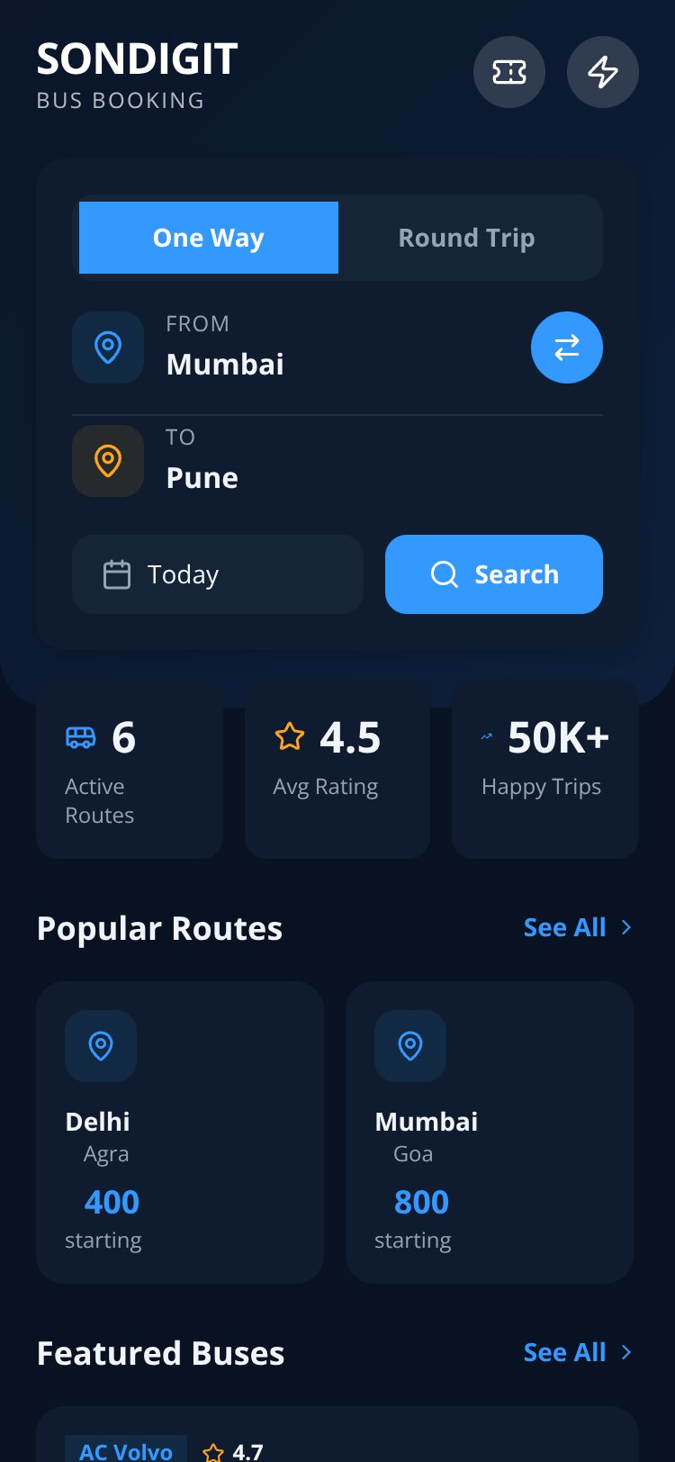 SONDIGIT Bus Booking screen 3