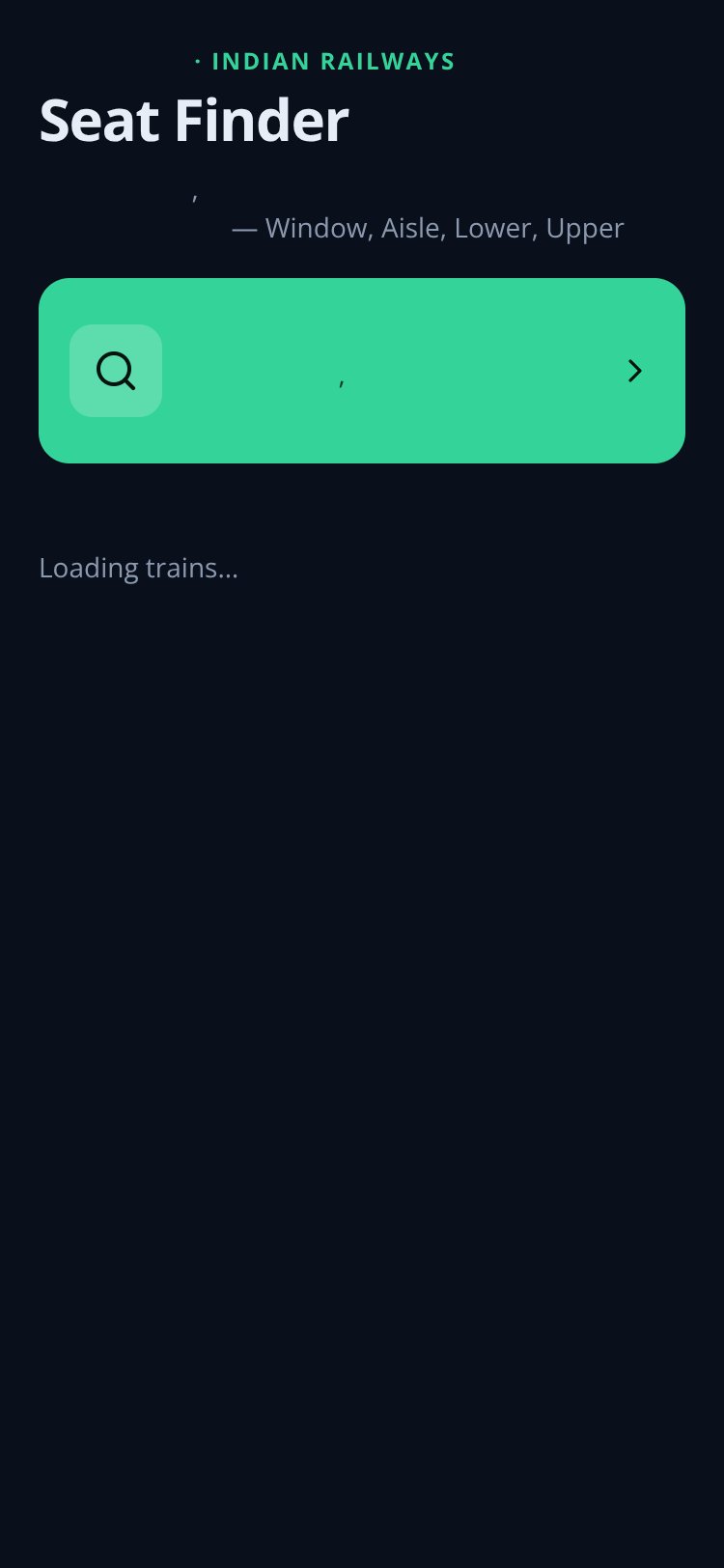 Seat Finder screen 3