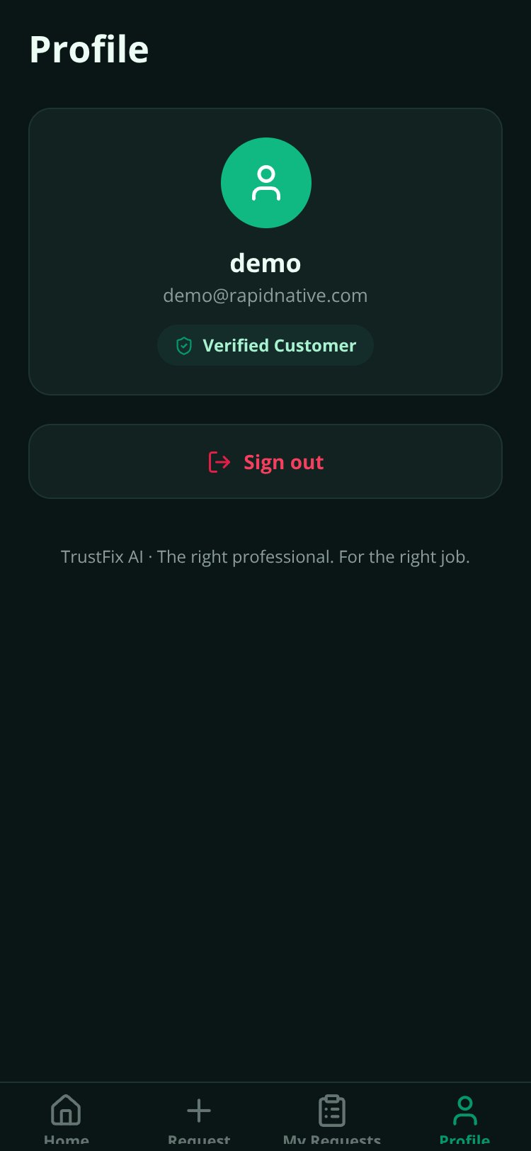 RapidNative App screen 3