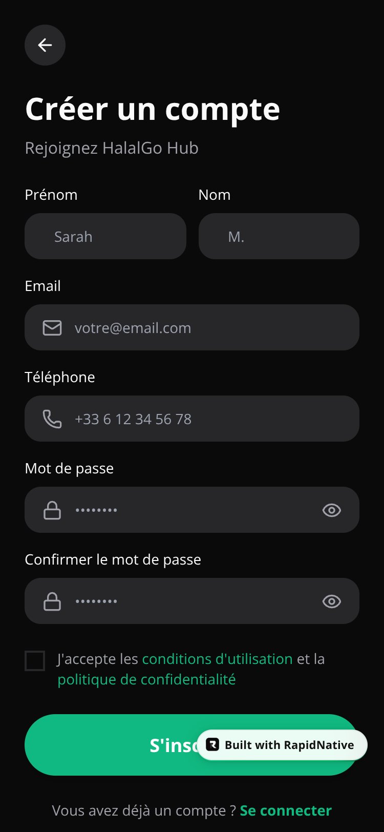HalalGo Hub screen 1