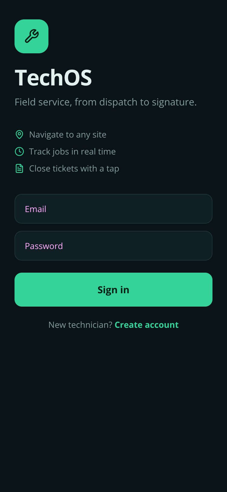 TechOS screen 1
