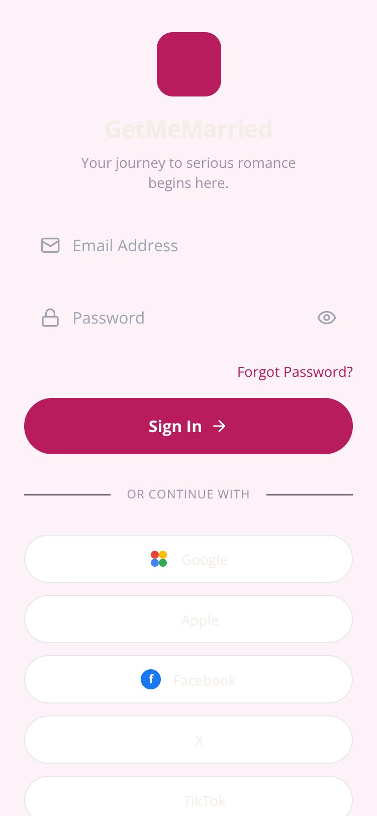 GetMeMarried screen 1