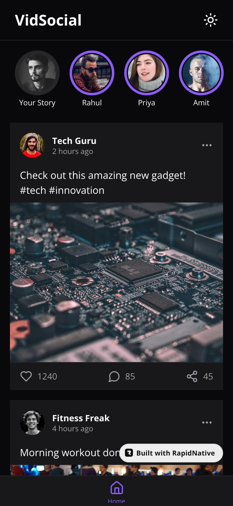 VidSocial screen 1