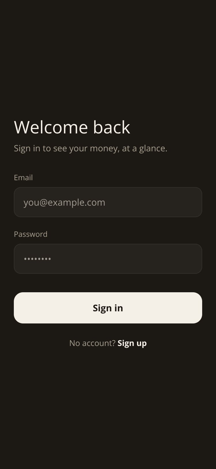 RapidNative App screen 1