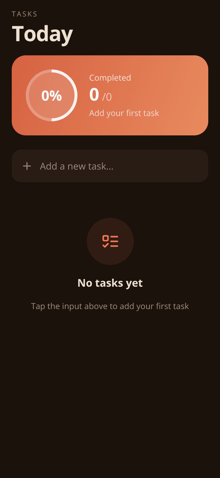 Tasks screen 1