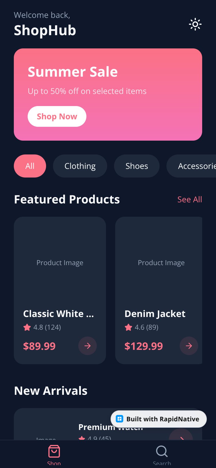 EcommerceStore screen 2