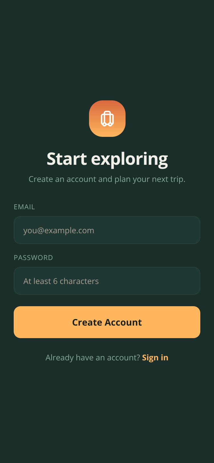 Smart Trip Planner screen 2
