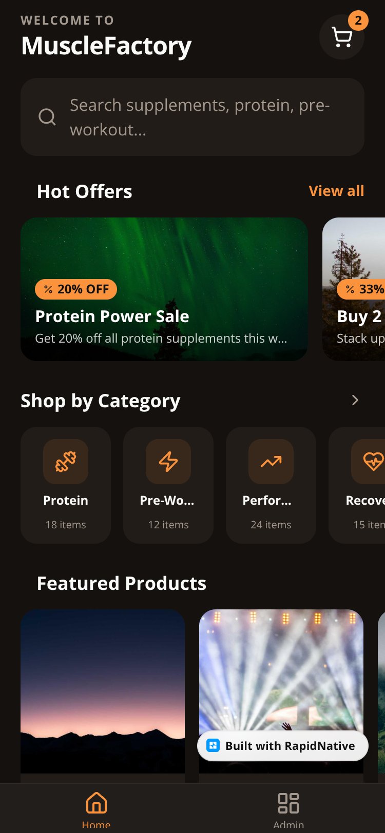 MuscleFactory screen 2