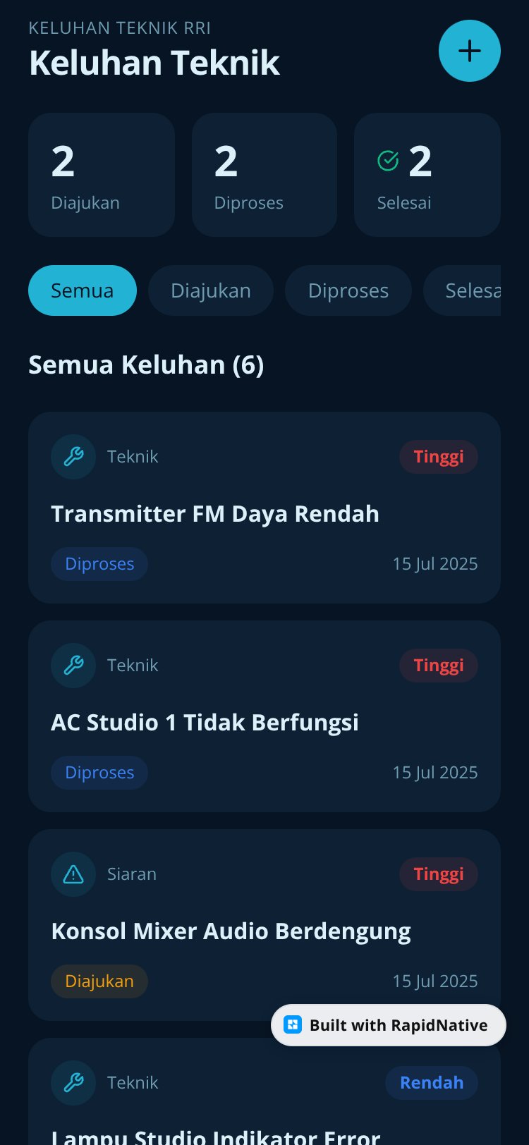 Keluhan Teknik RRI screen 1