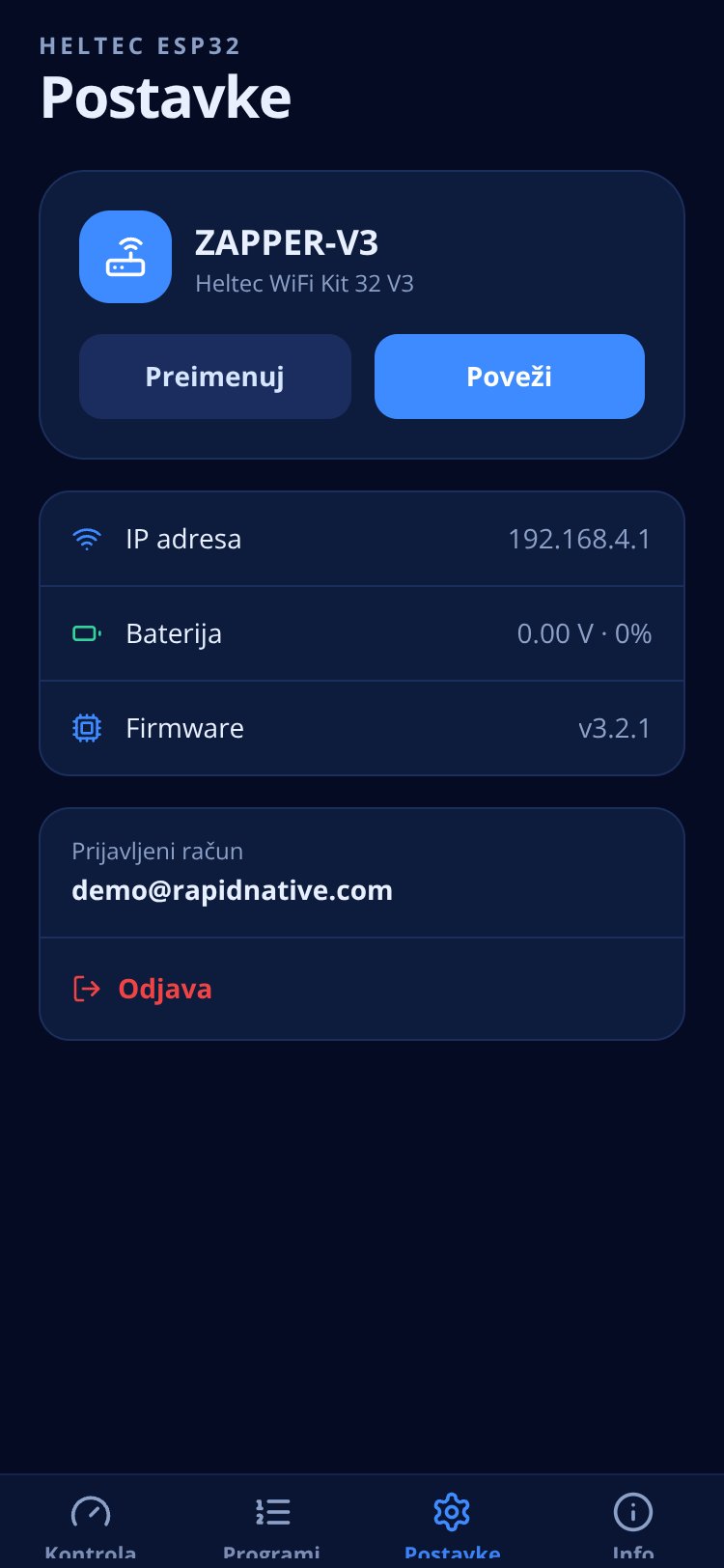 Zapper Control screen 5