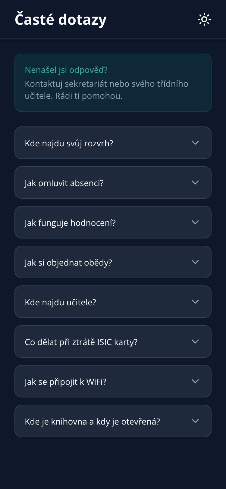 SPOŠ Buddy screen 4