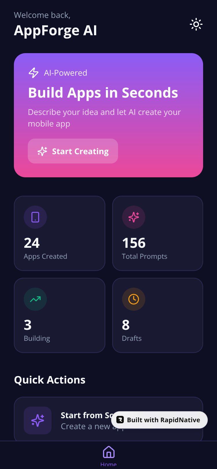 AppForge AI screen 1