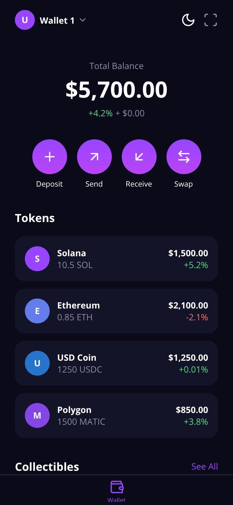 Phantom Wallet UI Clone Copy screen 1