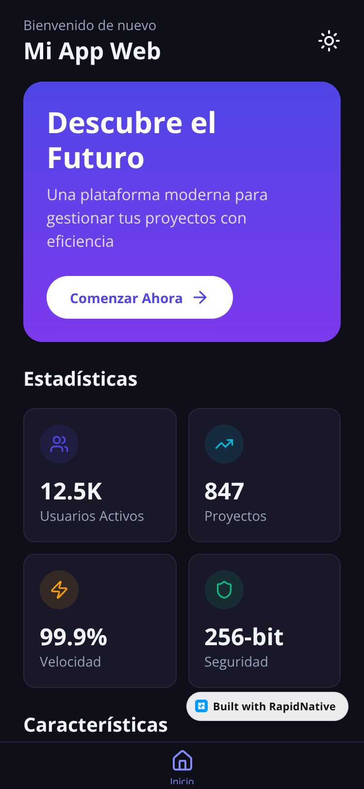 WebApp screen 1