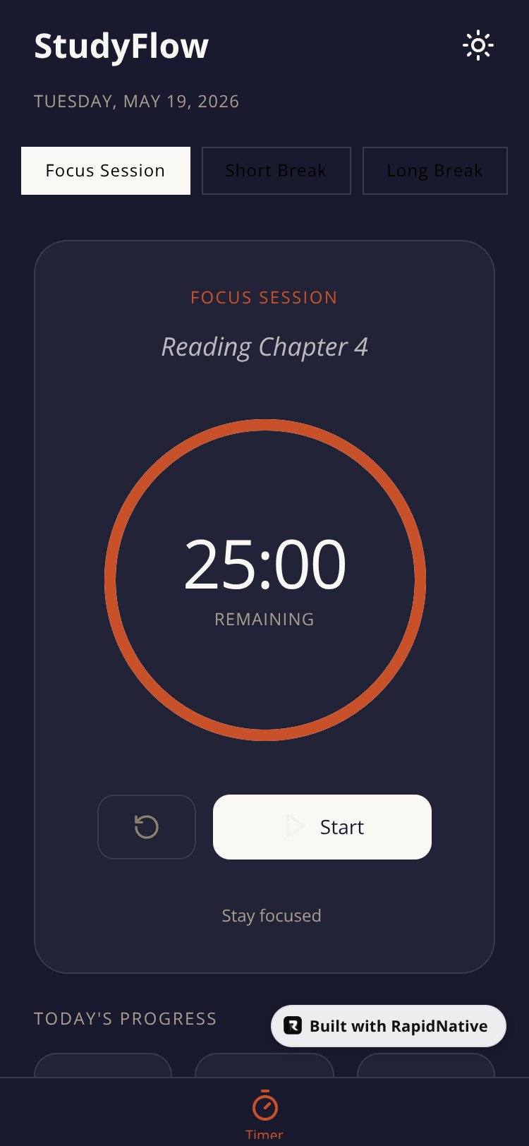 StudyFlow screen 1