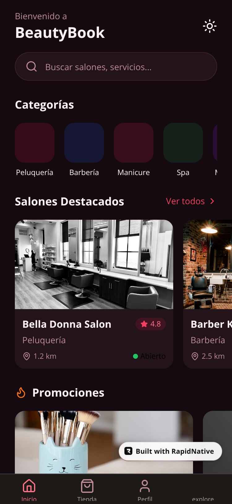 BeautyBook screen 2