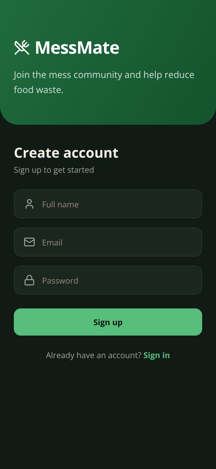 MessMate screen 2