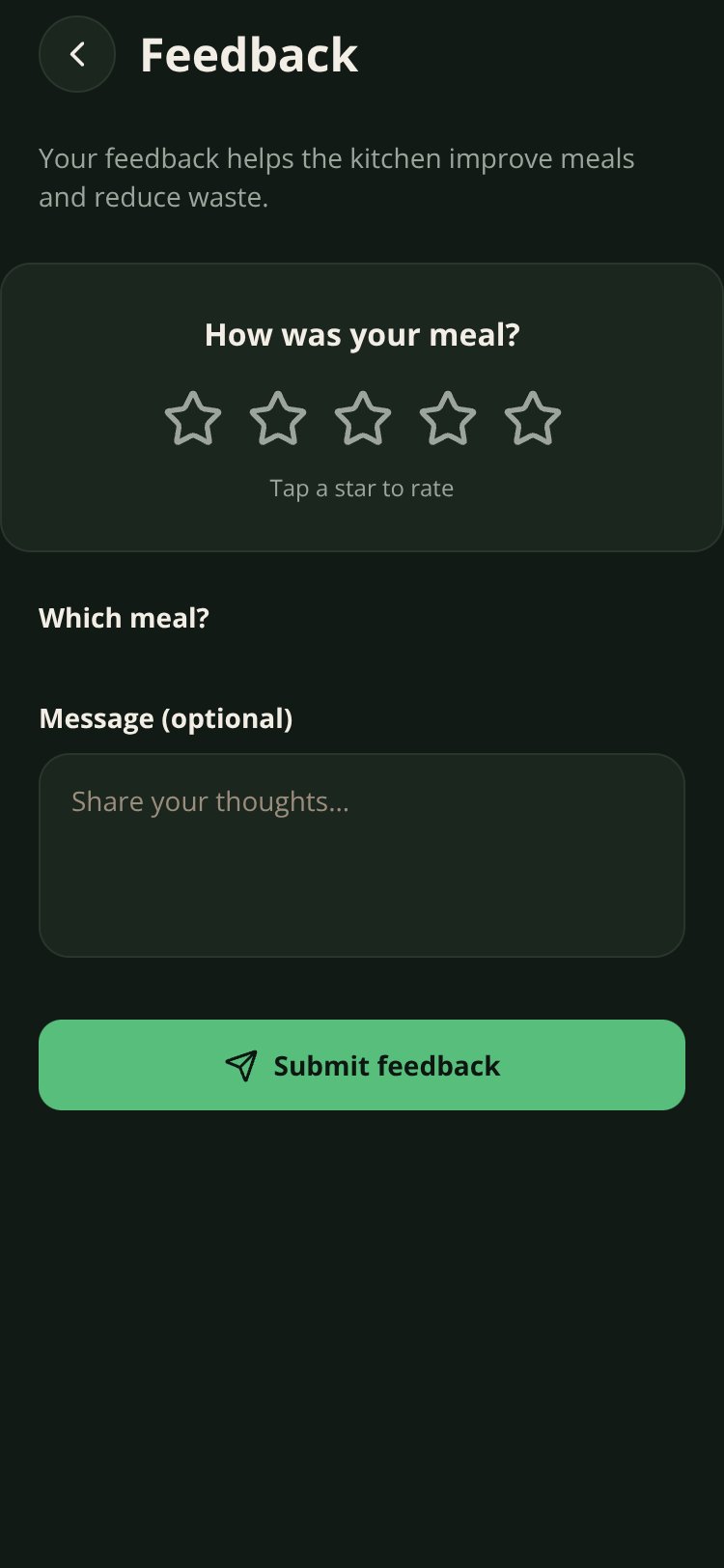 MessMate screen 3