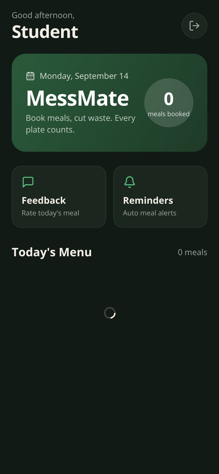 MessMate screen 4