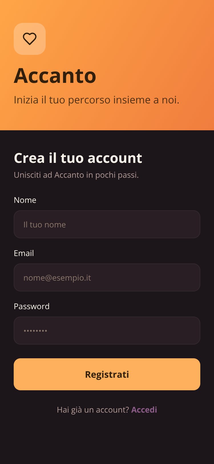 Accanto screen 1