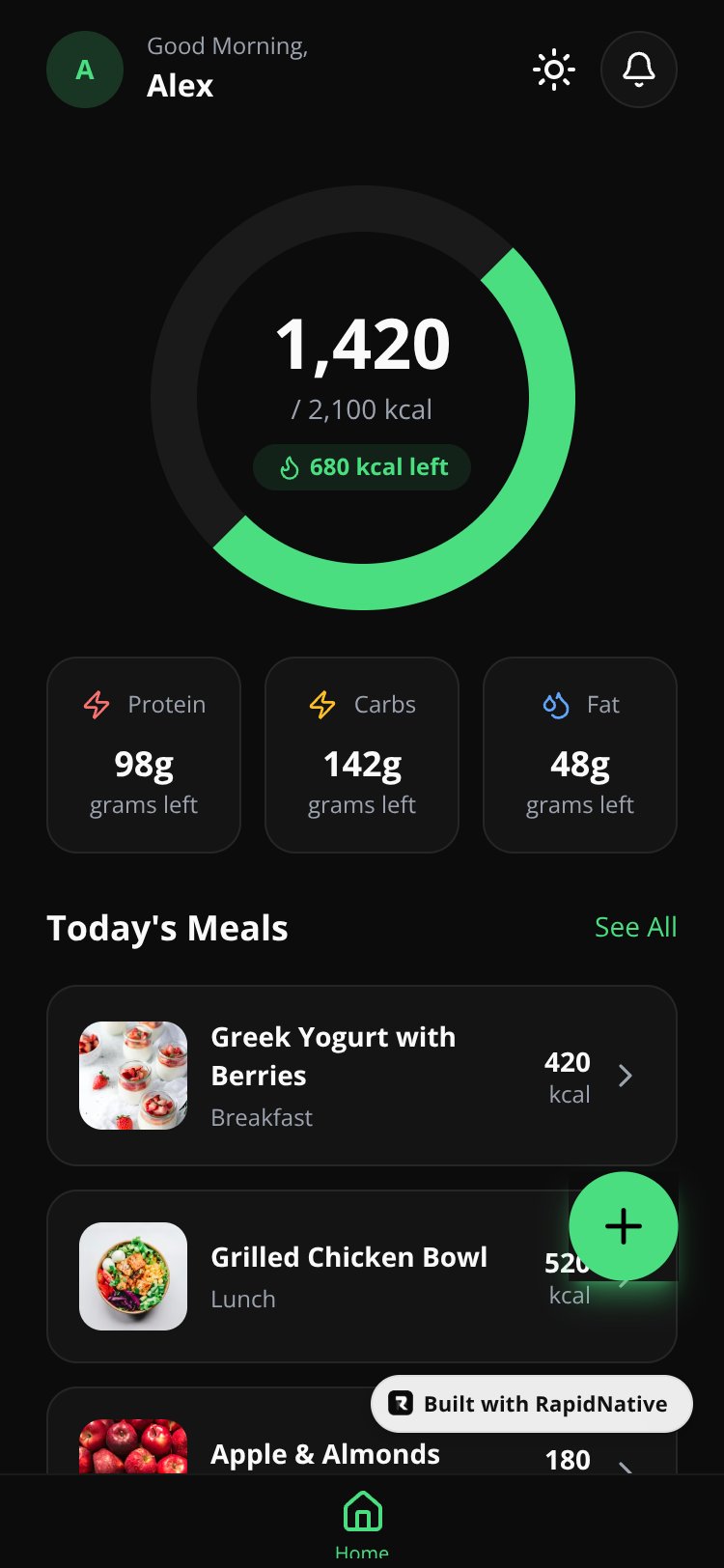 NutriAI screen 1