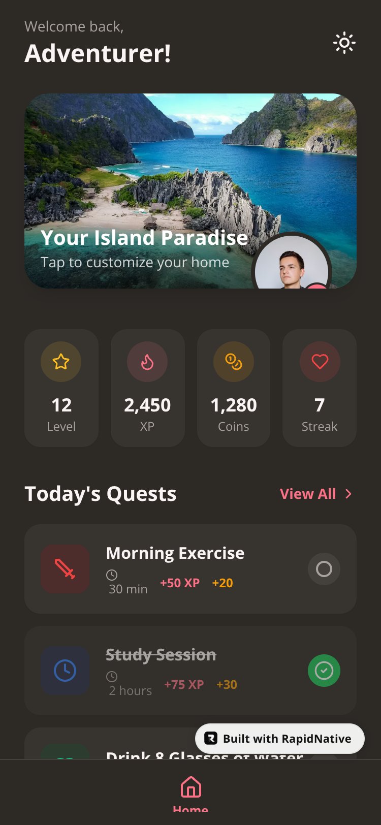 LifeQuest screen 1