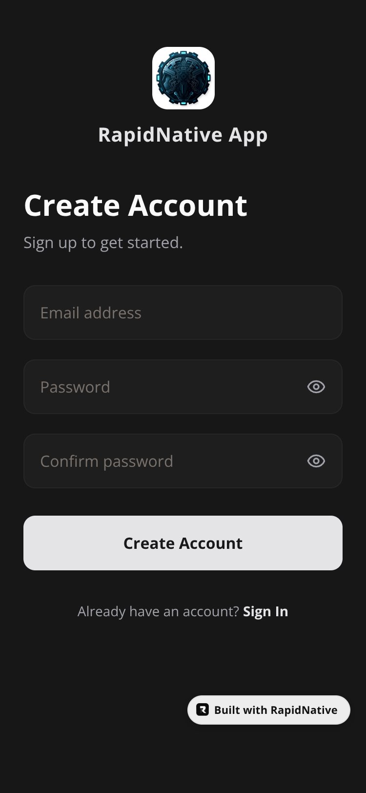 RapidNative App screen 2