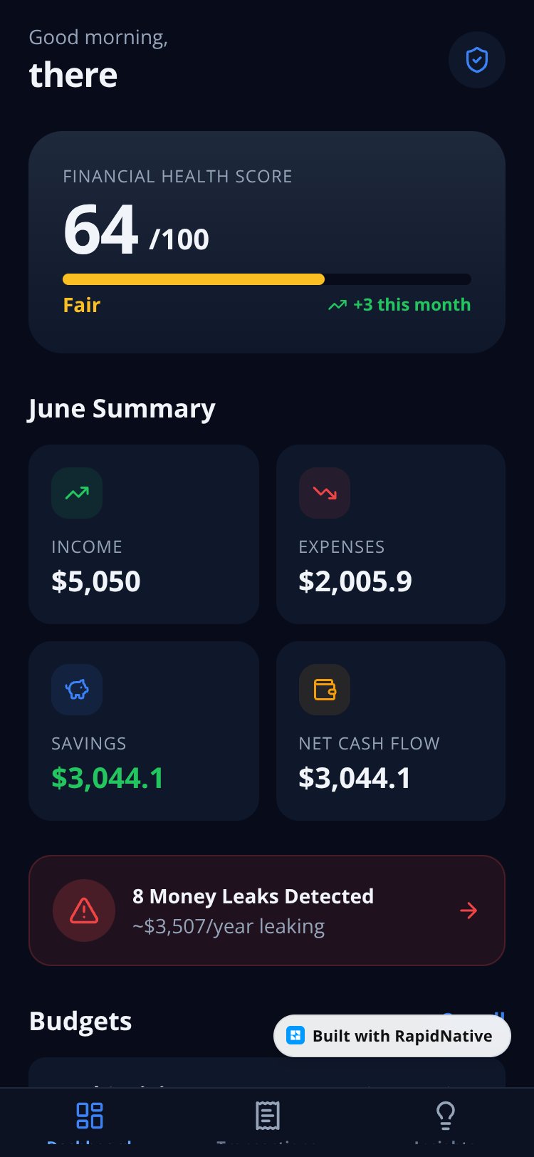 Money Leak Detector screen 1