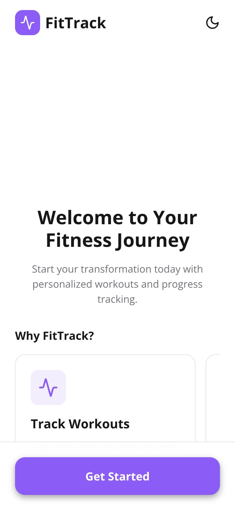 FitTrack screen 1