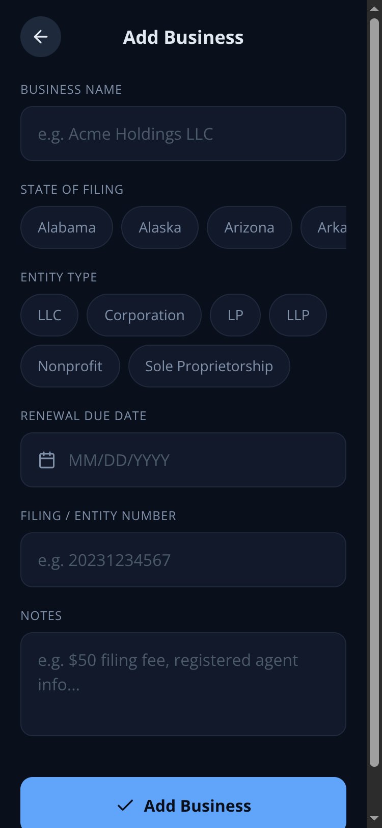 BizRenew screen 2
