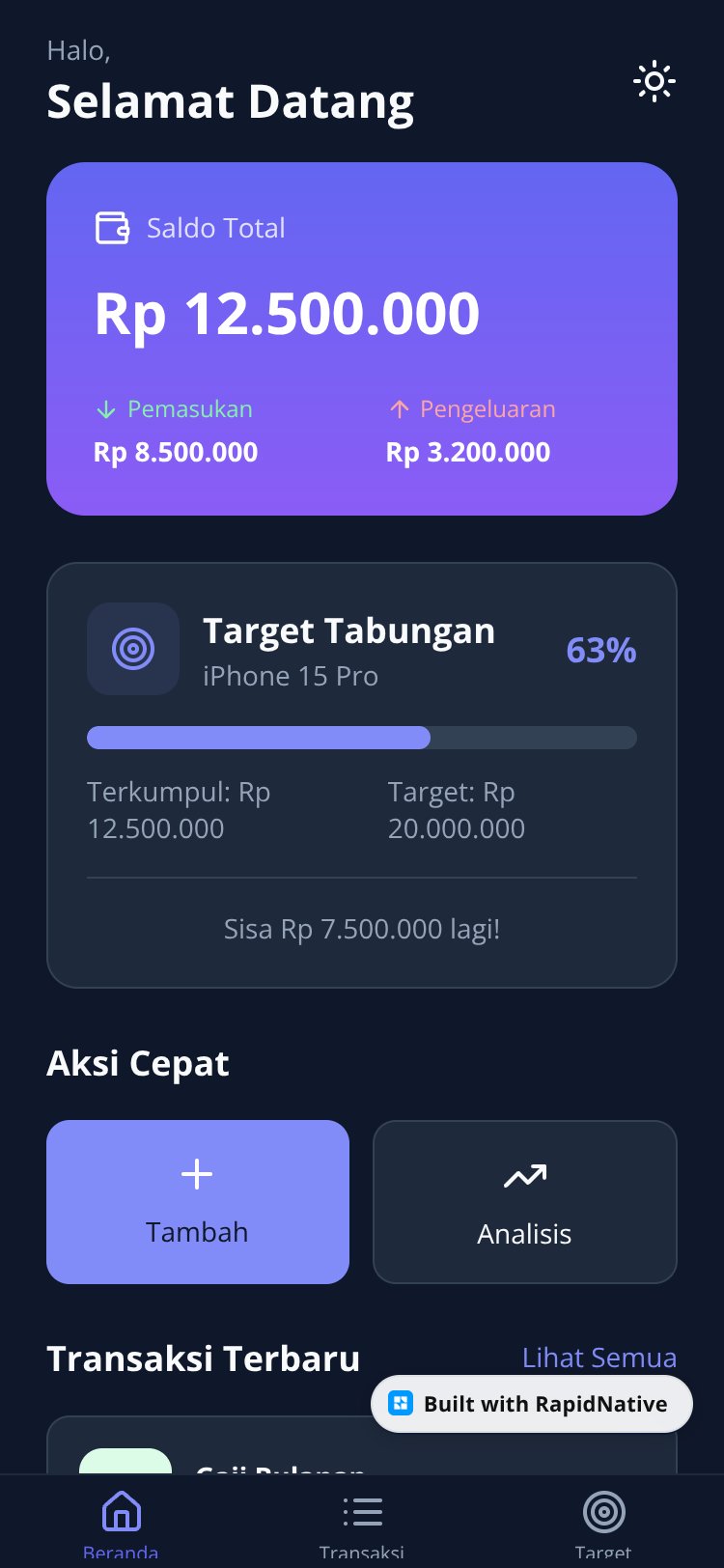 Daily Money Tracker screen 3