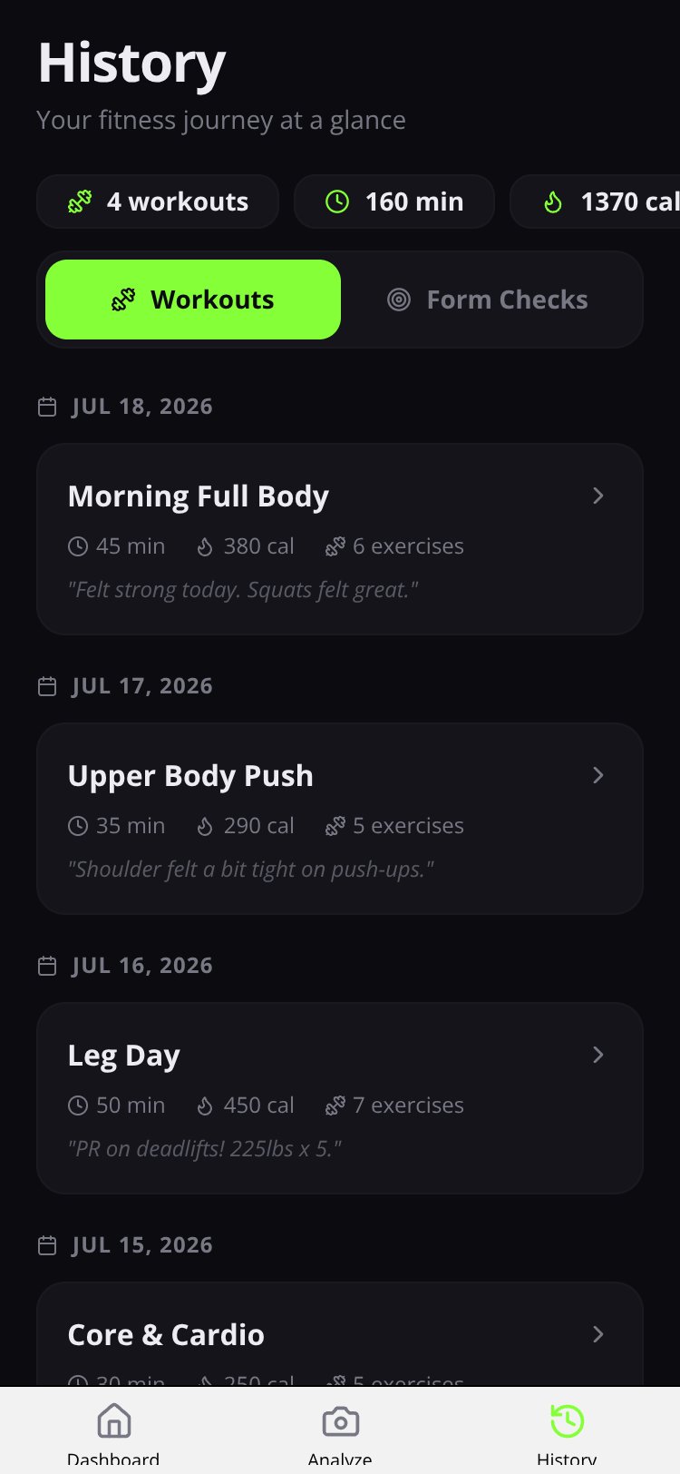 FitCoach AI screen 1