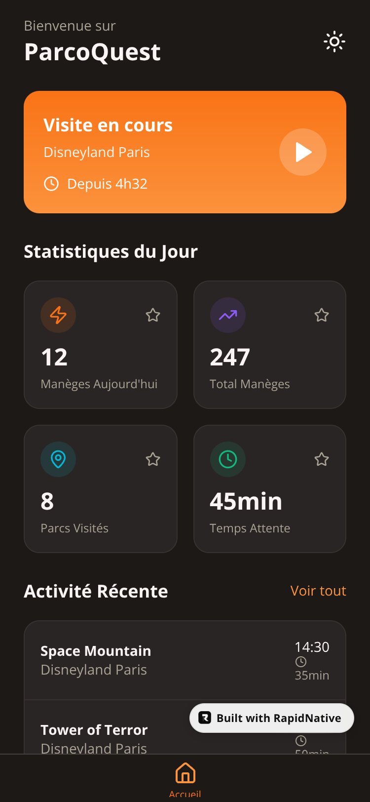 ParcoQuest screen 1
