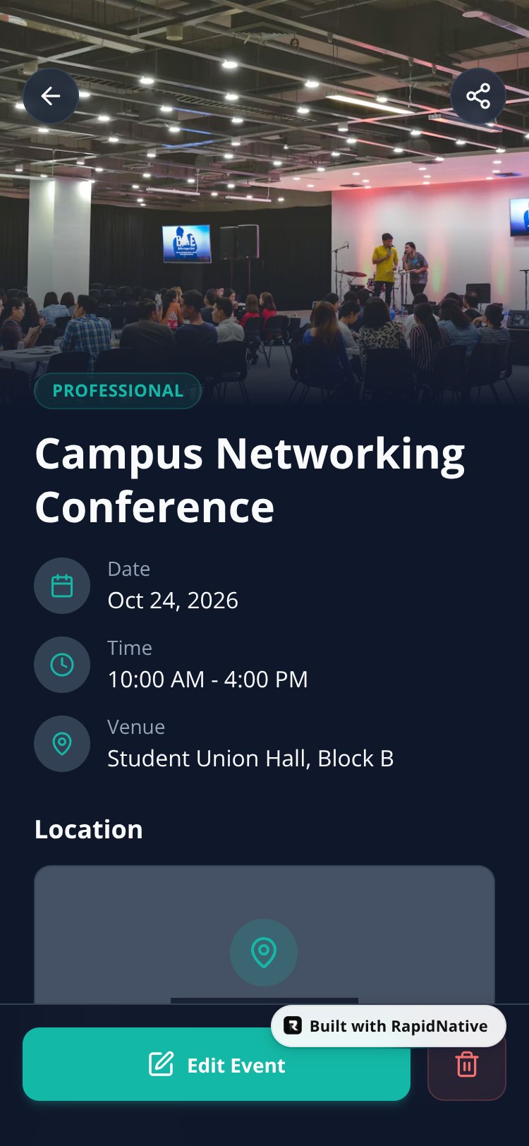 College Alert screen 1